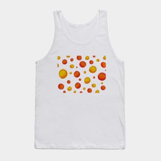 Yellow, Orange and Red Polka Dots Tank Top